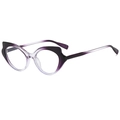 Cat eye blue light blocking glasses with purple gradient frame for women - Progressive Purple
