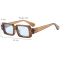 Vintage square sunglasses with transparent brown frame and blue lenses for trendy styling - Transparent Tea