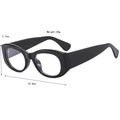 Retro black square sunglasses with wide temples dimensions 14.4cm width and 3.7cm height - Glossy Black Clear Lens