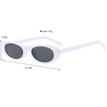 Occhiali da sole retrò cat-eye bianchi con montatura ovale e lenti scure polarizzate - Bianco