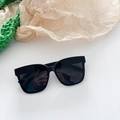 Classic black square frame kids sunglasses with thick high-quality lenses and retro style - Dark Grey