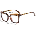 Montatura occhiali quadrata tartarugata alla moda, larghezza 13,8 cm e peso 23 g - Tartarugato