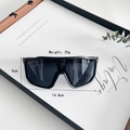 Detailed size view of kids oversized black sports sunglasses weighing only 25g - Black and Gray
