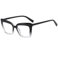 Occhiali anti luce blu oversize alla moda con montatura sfumata nera e trasparente - Nero Sfumato