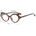 Cat eye blue light blocking glasses in tortoiseshell frame, size 139mm x 40mm, 20g - Demi