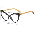 Montatura per occhiali cat-eye Y2K in nero e tartarugato per donna - Nero Lucido con Aste Marroni
