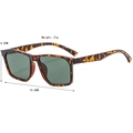 Square tortoise shell sunglasses with dark green lenses weighing 21g and 14.6cm wide - Demi