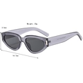 Cat-eye zonnebril met transparant grijs montuur en donkergrijze glazen in een retro-stijl - Transparant Grijs