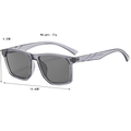 Unisex transparent grey square frame sunglasses with dark grey lenses weighing only 21g - Transparent Gray