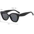 Elegant purple cat eye sunglasses for women with 4.4cm frame height and 15cm width specifications - Black