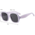 Lunettes de soleil carrées vintage lavande avec dimensions et verres gris foncé - Violet Gelée