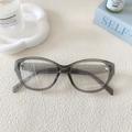 Detail view of transparent grey cat-eye frames with 53-20-137 size marking - Transparent Grey Frame Clear Lens