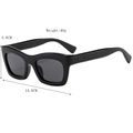 Gafas de sol de ojo de gato negras para mujer con montura de resina de 14,6 cm de ancho - Negro