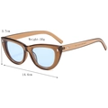 Gafas de sol cat eye con montura ámbar y lentes azul claro, ancho de 14,6 cm - Marrón Transparente/Azul
