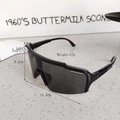 Detailansicht der 17g leichten Sport-Sonnenbrille mit Maßen 5,2 cm mal 13,5 cm - Schwarz