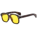 Vintage square sunglasses with yellow lenses and tortoiseshell frame with stud details - Demi