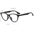 Minimalistische schwarze Cat-Eye-Brille für Damen, leichter Rahmen im 45-Grad-Winkel - Schwarz
