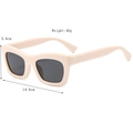 Gafas de sol ojo de gato rectangulares blanco crema con montura de 14,6 cm de ancho - Beige