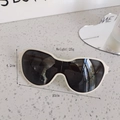 Foldable cream kids sunglasses with dark lenses and 13cm width size specifications - White
