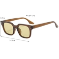 Gafas de sol marrones con lentes amarillas, detalles plata y anchura de 14,4 cm - Verde Marrón Transparente