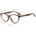 Braune transparente Katzenaugen-Brille für Damen mit Maßen und 21g geringem Gewicht - Braun