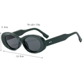 Modische dunkelgrüne ovale Sonnenbrille mit 34g Gewicht und 14,8cm Gesamtbreite - Grün
