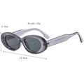 Modische ovale Sonnenbrille in Lavendel-Transparent mit grauen Gläsern und Maßen - Transparentes Grau