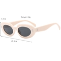 Retro oval sunglasses in cream white finish with star rivets and black lenses - Beige