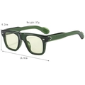 Occhiali da sole quadrati verde scuro traslucidi con rivetti a freccia e 14,8 cm - Verde Trasparente