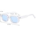 Retro square sunglasses with jelly transparent frames and light blue tinted lenses - Glossy Transparent
