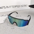Ultraleichte 17g Kinder Radsport Sonnenbrille mit blau-grün verspiegelten Gläsern - Schwarzer Rahmen Goldene Spiegelgläser