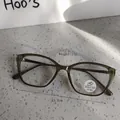 Macro shot of 13g lightweight cat-eye glasses frame with blue light blocking lens feature - Transparent Green