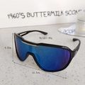 Kids sports sunglasses with black frame and blue-purple mirrored lens for cycling - Black Frame Blue Mirrored Lens