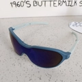Foldable kids sunglasses with blue-grey frame and purple mirrored lenses - Dark Blue