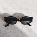 Children's black cat-eye sunglasses with UV400 lenses and silver metal frame trim - Black (Black Frame Black Lens)