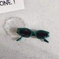 Kids fashion cat-eye sunglasses in deep green frame with stylish silver metal trim - Green (Green Frame Black Lens)