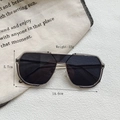 Oversized polygonal sunglasses with translucent grey frames and dark grey lenses - Transparent Gray