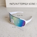 White frame sports sunglasses with colorful lenses, measuring 14.7cm wide and 39g - White Frame Gold Mirror