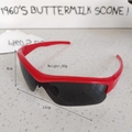 Kids sports sunglasses with red frame and dark gray lenses for cycling and UV protection - Red
