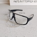 Matte black oversized sports sunglasses featuring UV protection and anti-slip nose pads - Black Frame Clear Lenses