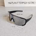 Matte black sports sunglasses with silver mirrored lens, 14.7cm width, 39g weight - Black Frame Silver Mirror