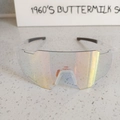Gafas de sol deportivas para ciclismo con lentes arcoíris y montura blanca mate moderna - Espejo Rosa Transparente
