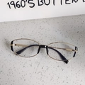 Retro cat-eye sunglasses with gold metal frame and black temple tips in vintage style - Black Frame Clear Lens Gold Edge