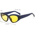 Cat eye sunglasses with translucent blue frame and yellow lenses, 15.1cm wide, 31g weight - Transparent Blue Yellow Lens