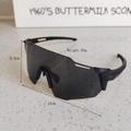 Sleek black wrap-around sports sunglasses with streamlined windproof frame for cycling - Black