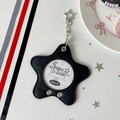 Tarjetero de cuero PU negro en forma de estrella con ventana y hebilla metálica plata - Negro