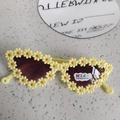 Occhiali da sole a fiore per bambini gialli con montatura a margherita e filtri UV400 - Giallo gemma