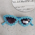Occhiali da sole per bambini a fiore con montatura azzurra e margherite UV400 - Blu Zaffiro