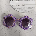 Occhiali da sole viola a forma di fiore per bambini con stampe a margherita e lenti scure - Viola Floreale