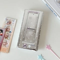 Détail d'une boîte de rangement argentée avec étoiles et texte Let's cherish the time - Étoile avec Nœud